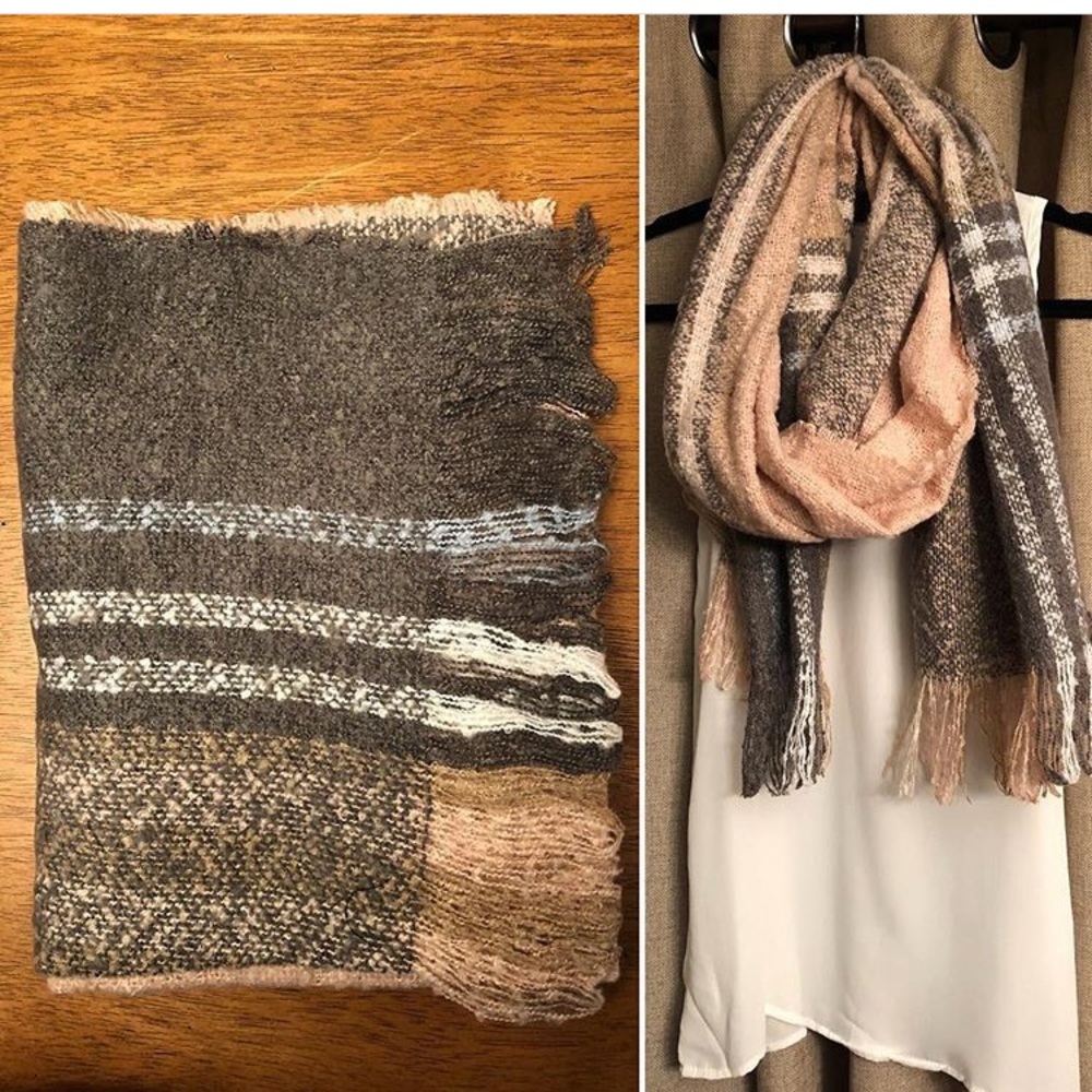 Pink grey scarf